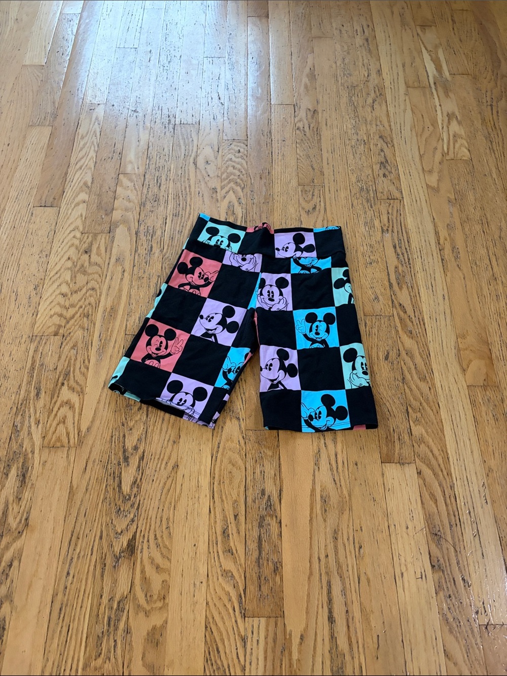 Kids Mickey Mouse Multi-Color Check Pajama Shorts by